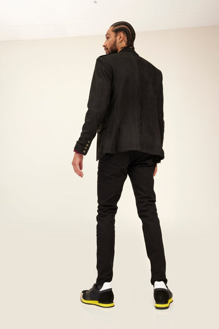 Microsuede Safari Jacket - Black