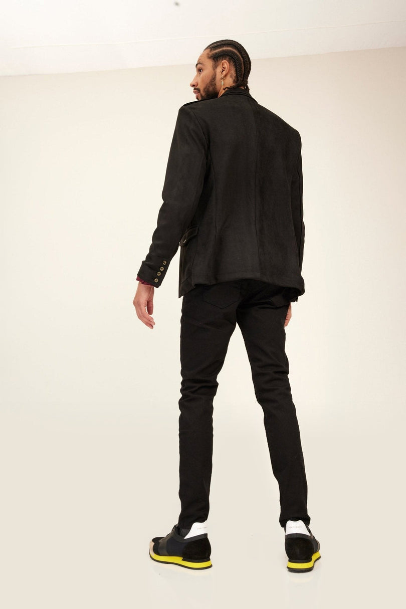 Microsuede Safari Jacket - Black