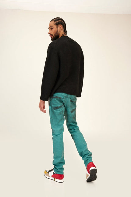 Wool Blend Crew-Neck Sweater - Black