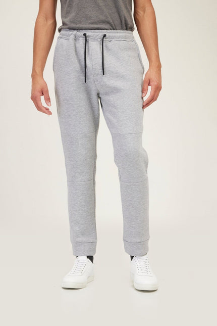 Fitted Drawstring Jogger Pants - Grey