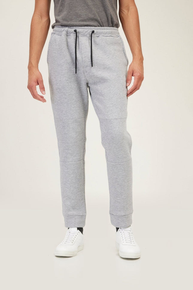 Fitted Drawstring Jogger Pants - Grey