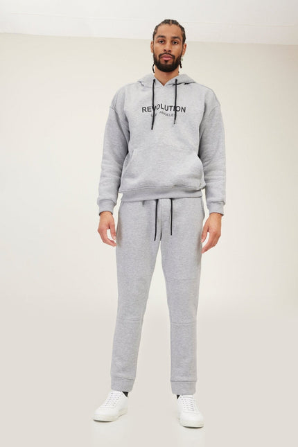 Fitted Drawstring Jogger Pants - Grey