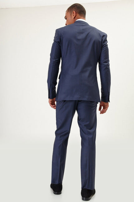 Super 120s Merino Wool Double-Breasted Suit - Navy