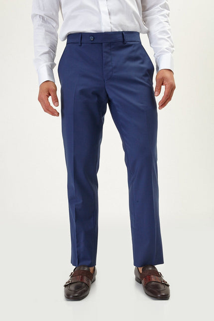 Super 120s Merino Wool Double-Breasted Suit - Dark Blue