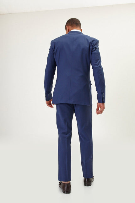 Super 120s Merino Wool Double-Breasted Suit - Dark Blue