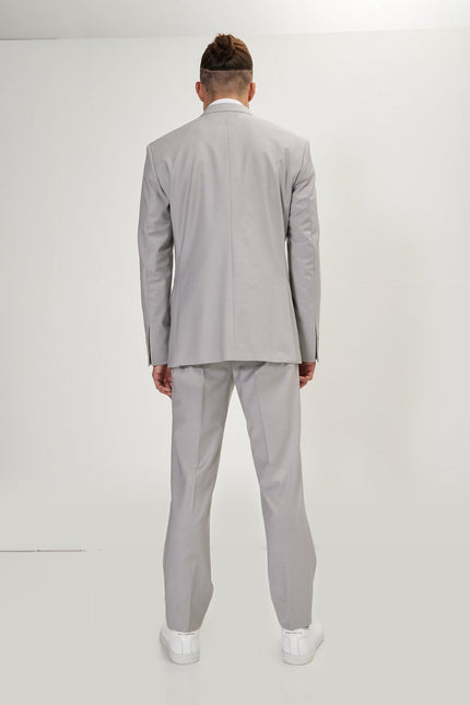 Super 120s Merino Wool Double-Breasted Suit - Smoke Grey