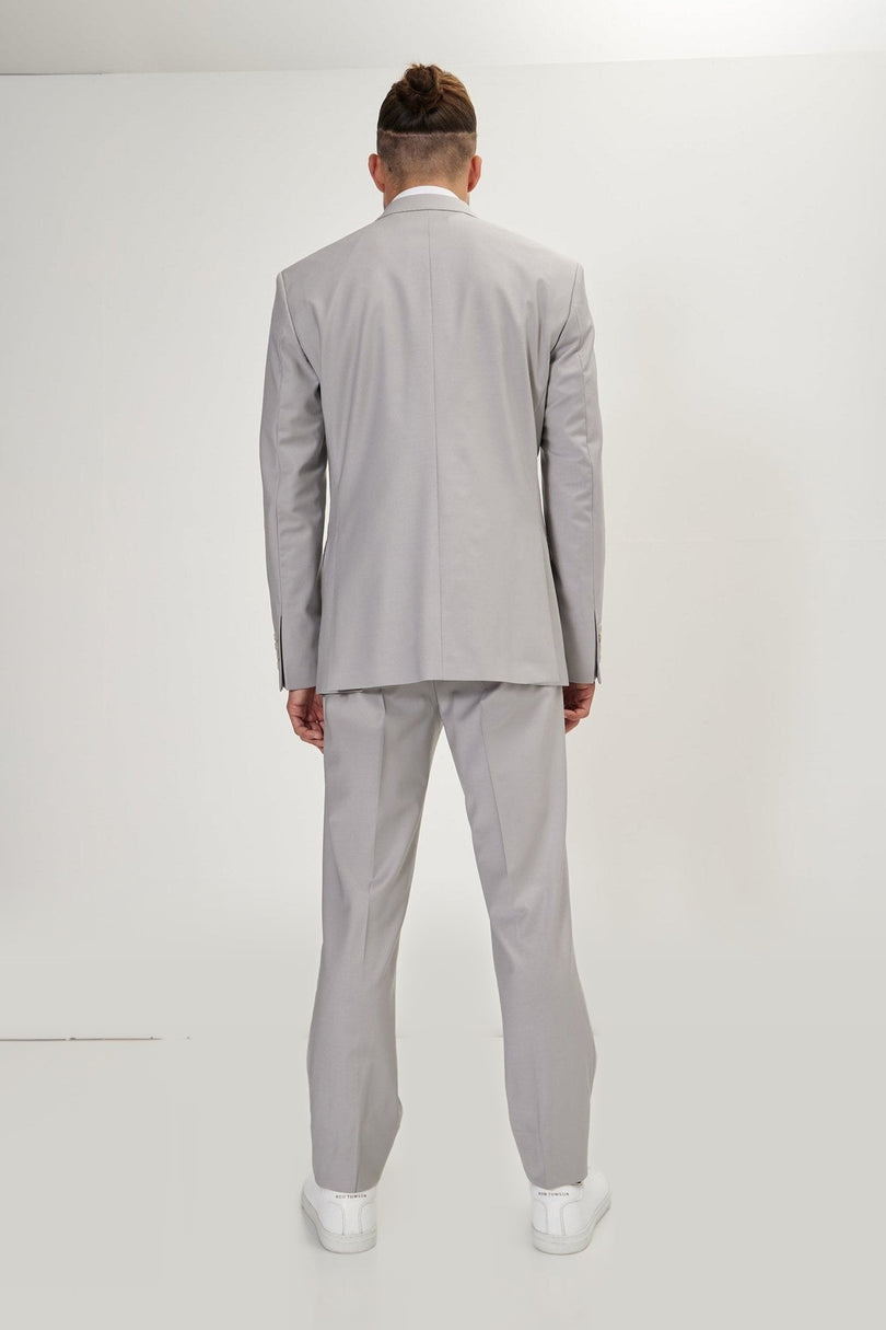 Super 120s Merino Wool Double-Breasted Suit - Smoke Grey