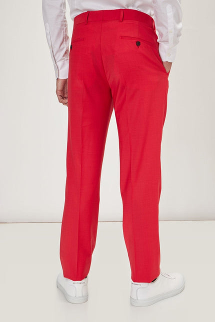 Super 120s Merino Wool Double-Breasted Suit - Valentine Red
