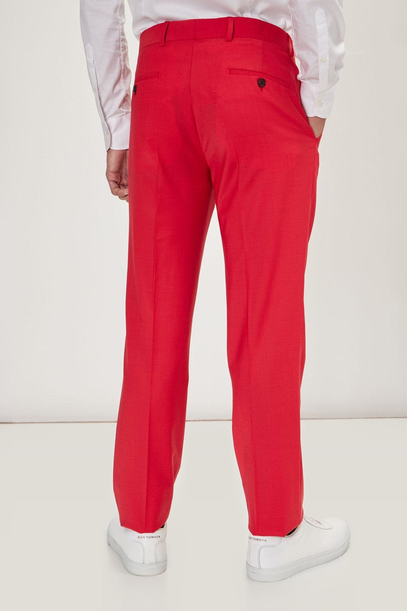 Super 120s Merino Wool Double-Breasted Suit - Valentine Red