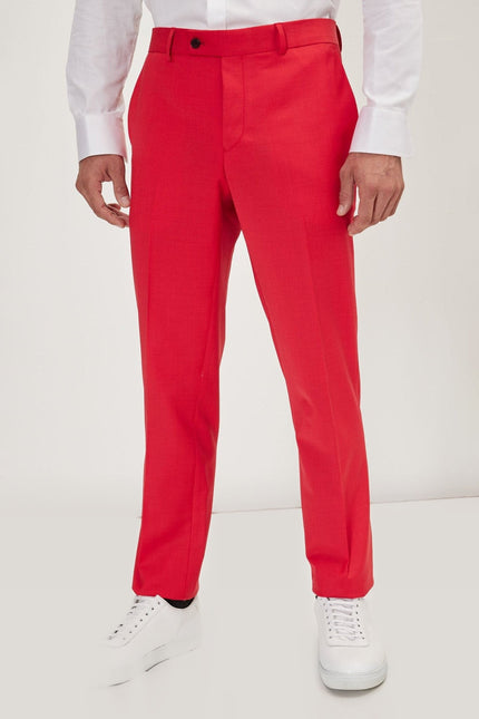Super 120s Merino Wool Double-Breasted Suit - Valentine Red