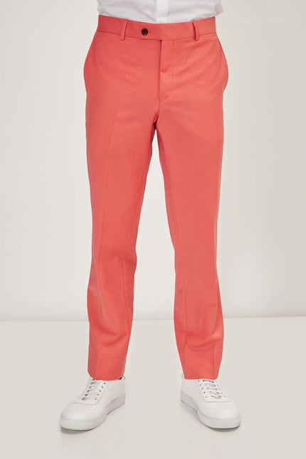 Super 120s Merino Wool Double-Breasted Suit - Salmon
