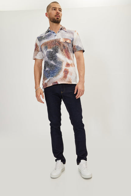 Printed Polo Shirt - Batik Brown