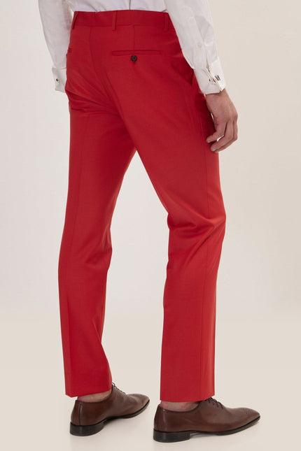 Super 120s Merino Wool Double-Breasted Suit - Blood Orange