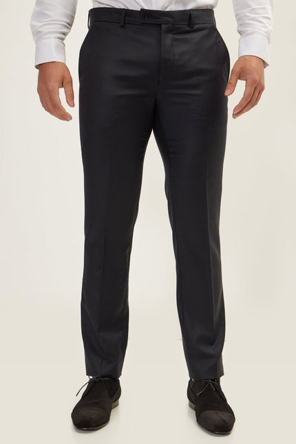 Super 180s Wool & Silk Single-Breasted Tuxedo Suit - Black