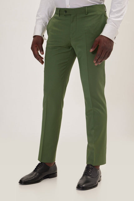 Super 120s Merino Wool Single-Breasted Suit - Kale Green