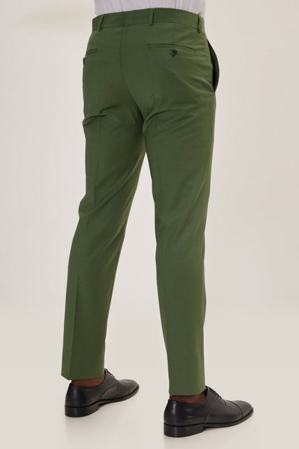 Super 120s Merino Wool Single-Breasted Suit - Kale Green