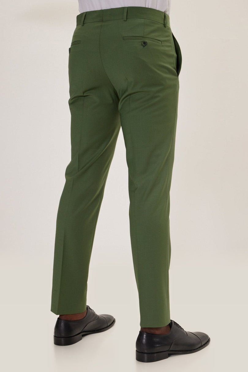 Super 120s Merino Wool Single-Breasted Suit - Kale Green