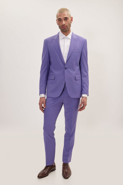 Super 120s Merino Wool Single-Breasted Suit - Violet
