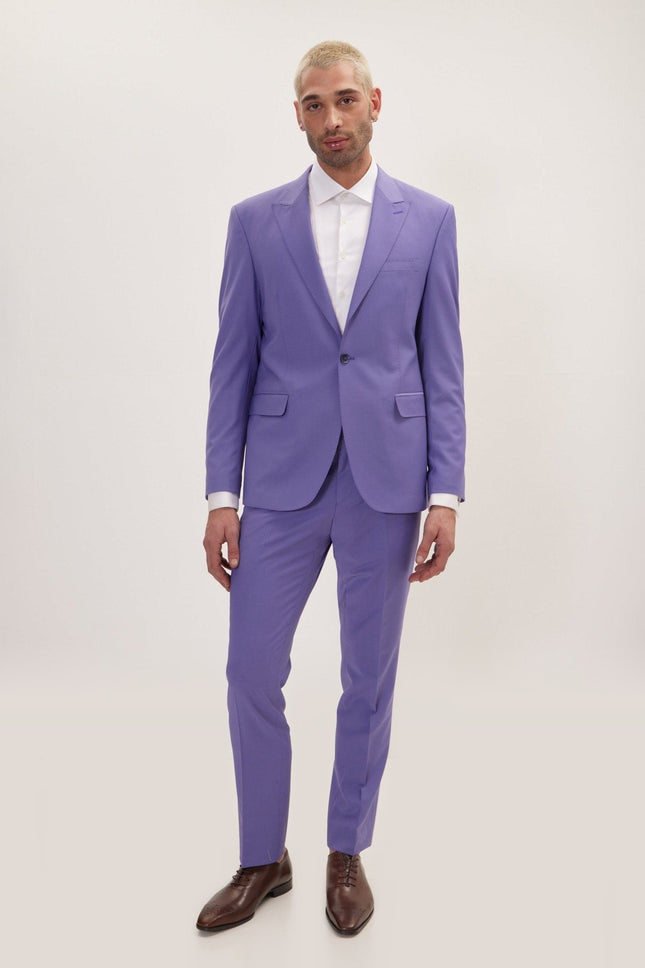 Super 120s Merino Wool Single-Breasted Suit - Violet