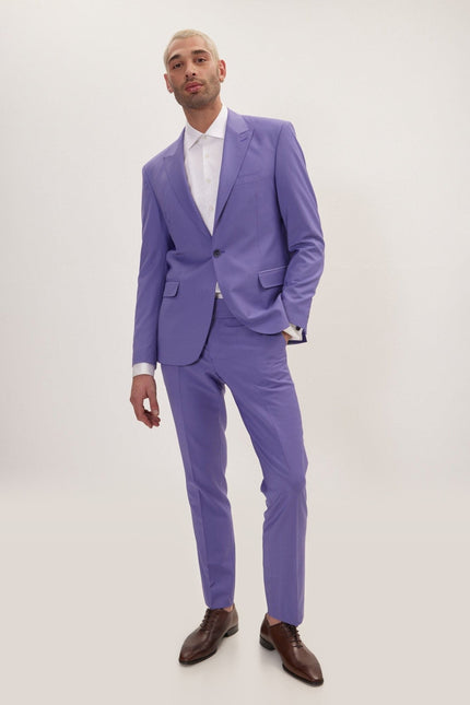 Super 120s Merino Wool Single-Breasted Suit - Violet