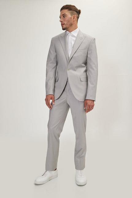 Super 120s Merino Wool Single-Breasted Suit - Smoke Grey