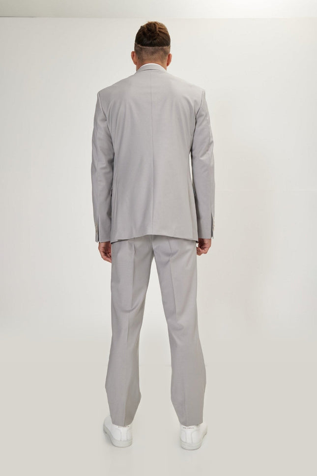 Super 120s Merino Wool Single-Breasted Suit - Smoke Grey