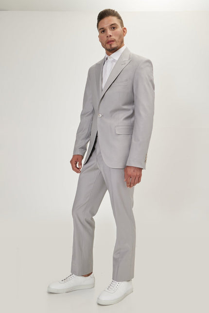 Super 120s Merino Wool Single-Breasted Suit - Smoke Grey