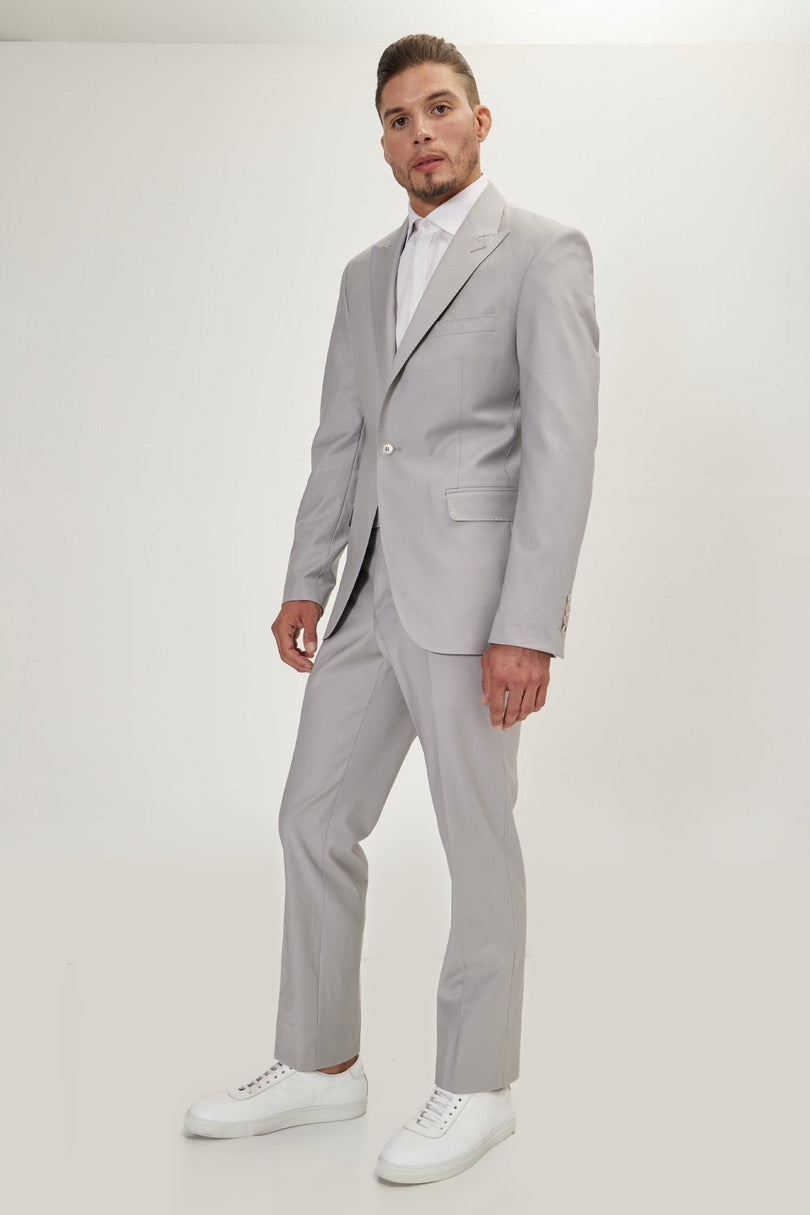 Super 120s Merino Wool Single-Breasted Suit - Smoke Grey