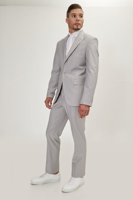 Super 120s Merino Wool Single-Breasted Suit - Smoke Grey