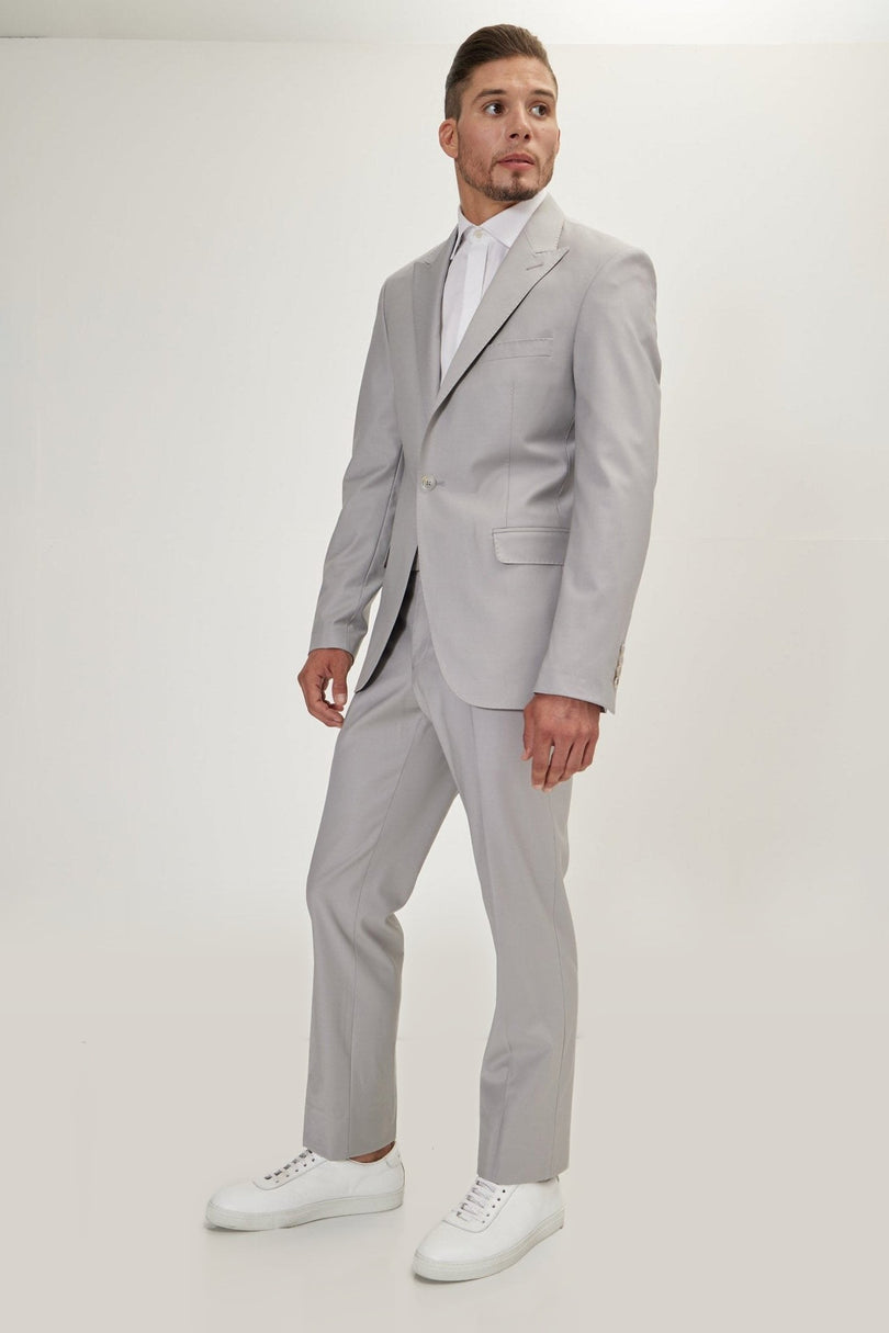 Super 120s Merino Wool Single-Breasted Suit - Smoke Grey