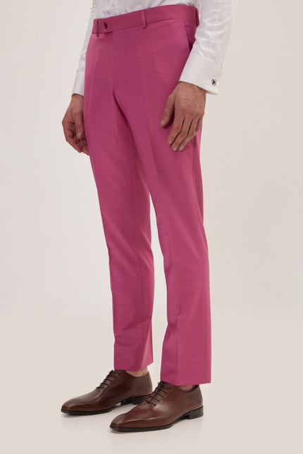 Super 120s Merino Wool Single-Breasted Suit - Raspberry Pinkish Red