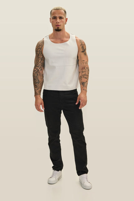 Lambskin Leather Tank Top - White