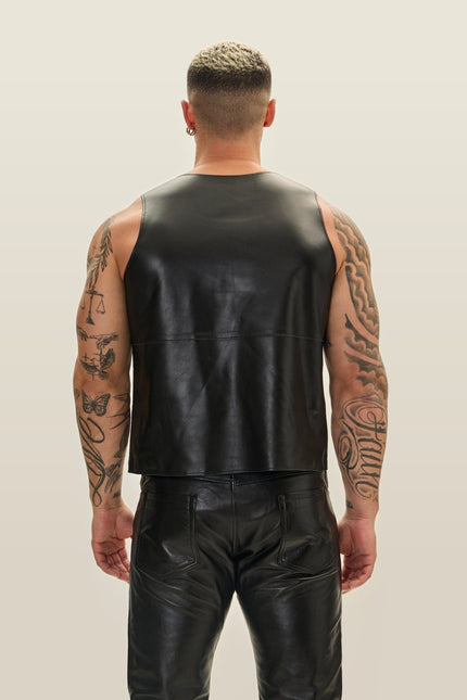 Lambskin Leather Tank Top - Black