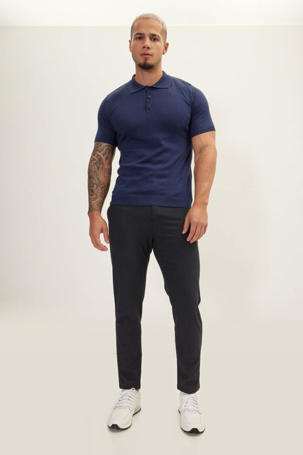 Tailored Stretch Pants - Navy