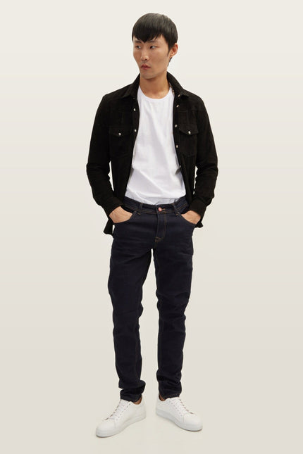 Lambskin Suede Shirt - Black