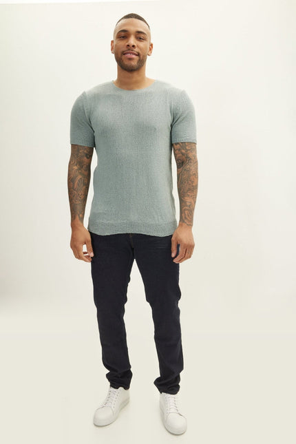 Short-Sleeve Sweater - Teal Green