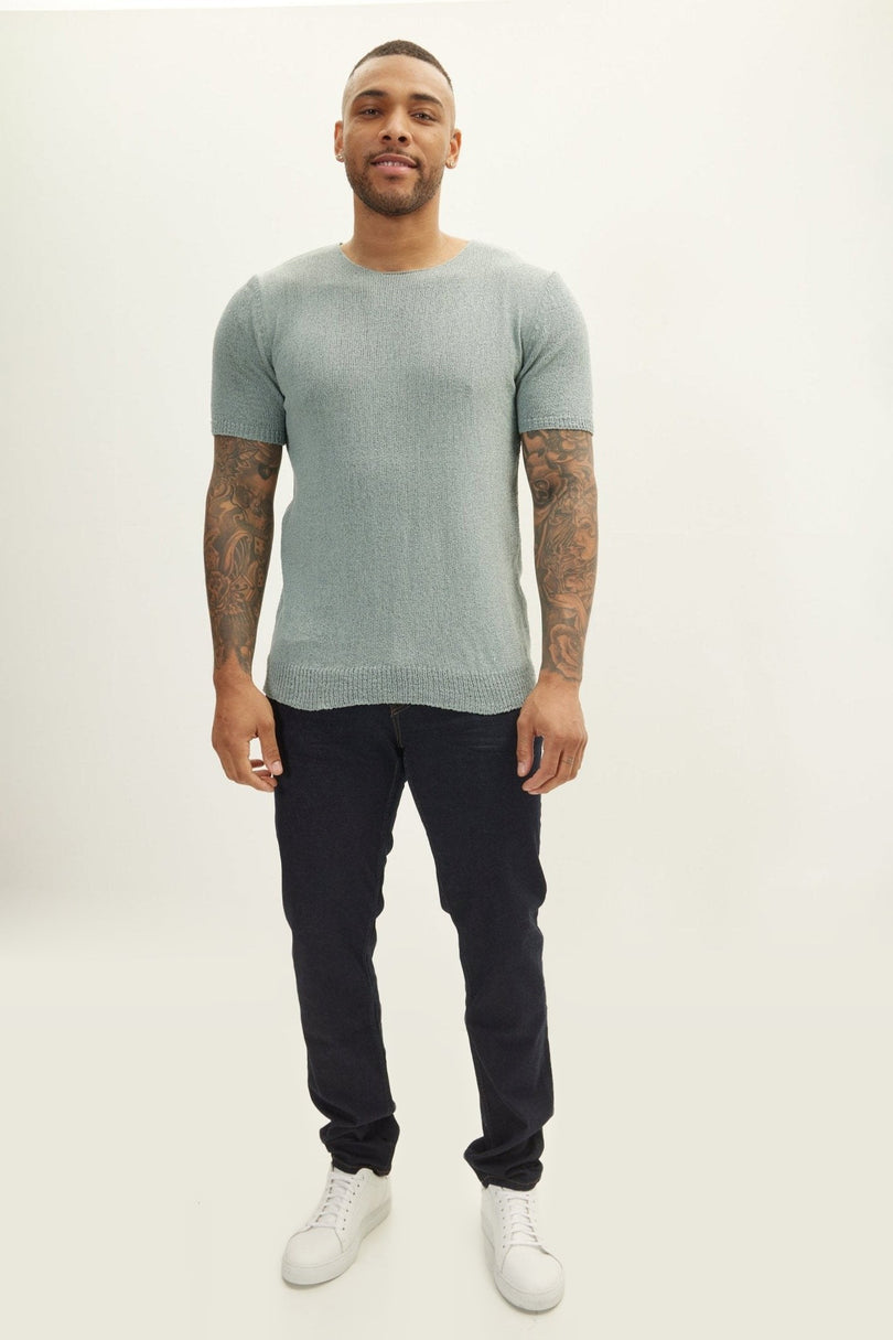 Short Sleeve Sweater - Teal Green