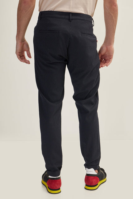 Lightweight Pinstripe Casual Pants - Navy