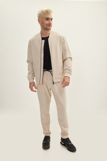 Tailored Drawstring Pants - Stone