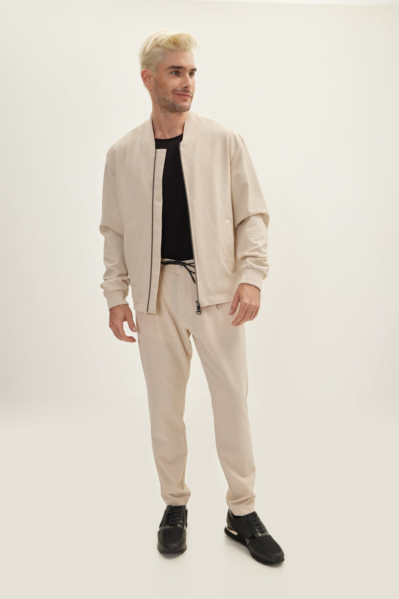 Tailored Drawstring Pants - Stone
