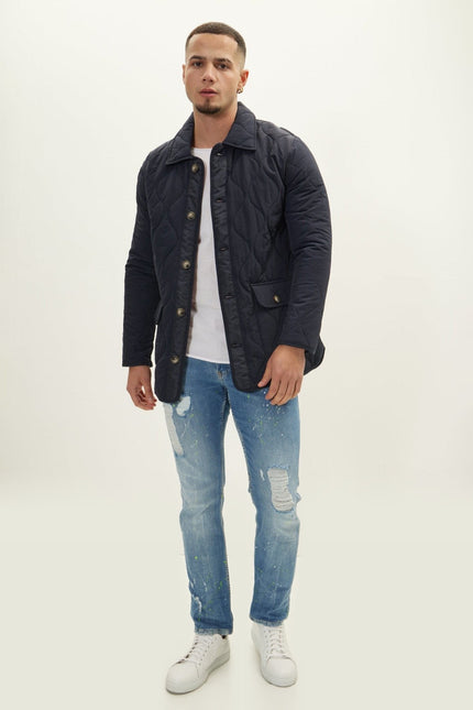 Quilted Field Jacket - Navy