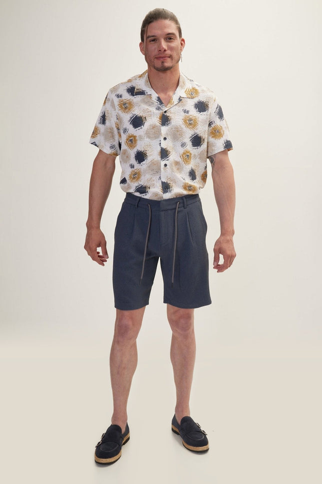Cotton Waffle Drawstring Shorts - Anthracite