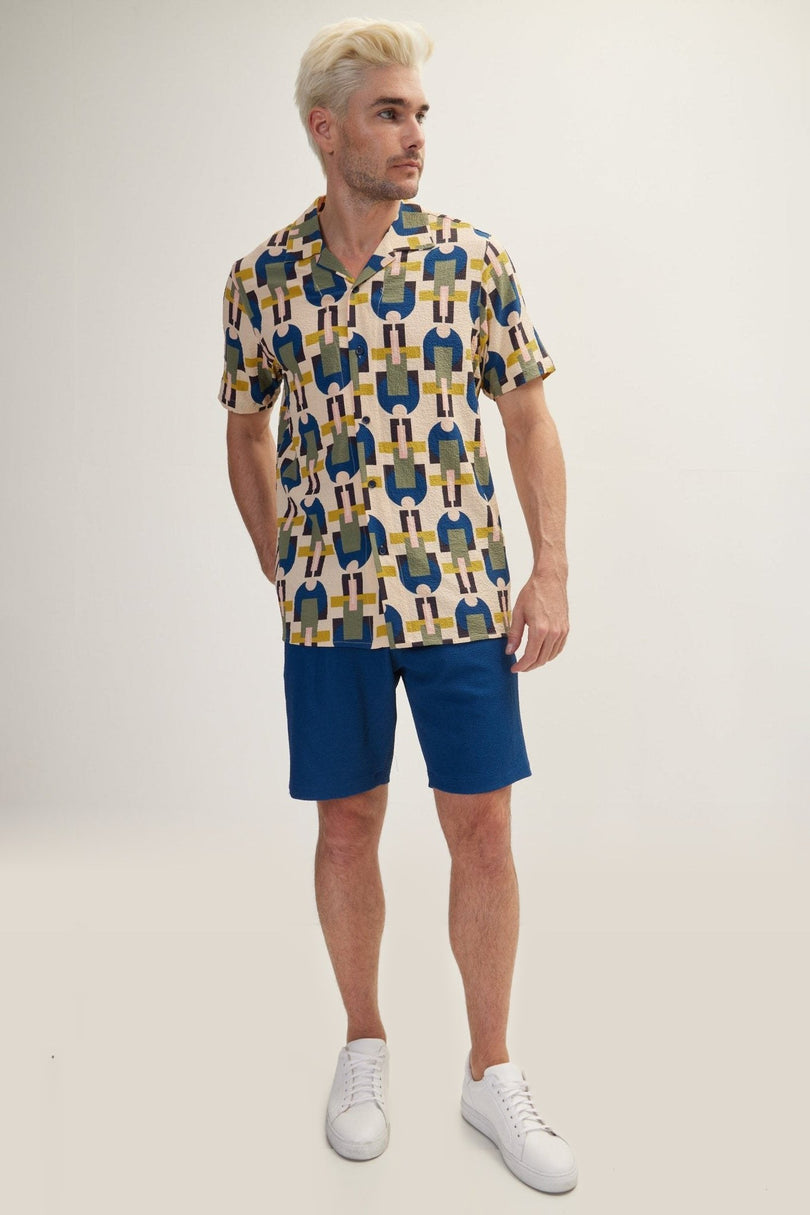 Cotton Waffle Drawstring Shorts - Hawaii