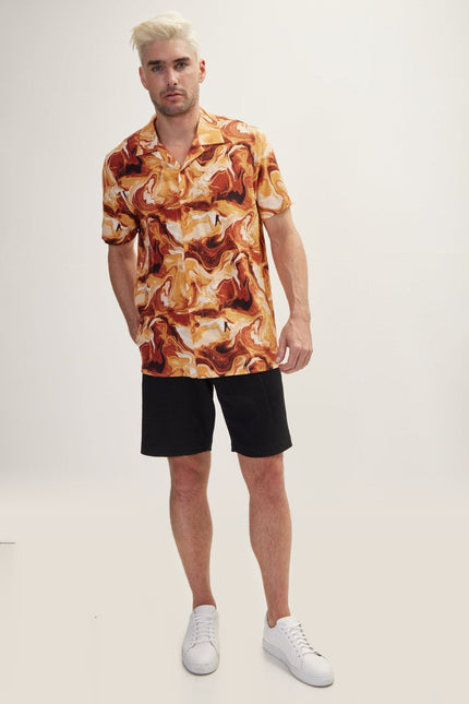 Floral Camp Collar Shirt - Tile