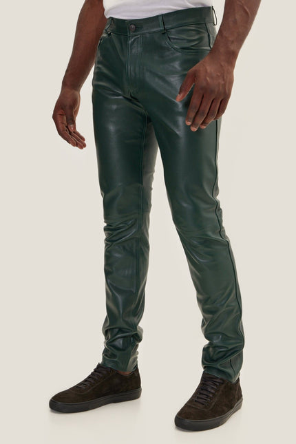 Lambskin Leather Pants - Green