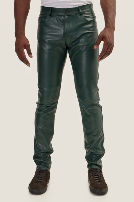 Lambskin Leather Pants - Green