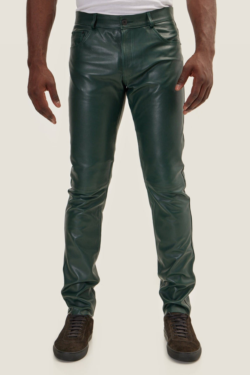 Lambskin Leather Pants - Green