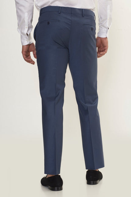 Super 120s Merino Wool Double-Breasted Suit - Dark Petrol Blue