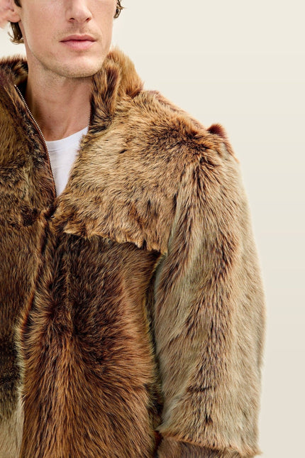 Reversible Toscana Shearling Bomber Jacket - Coffee
