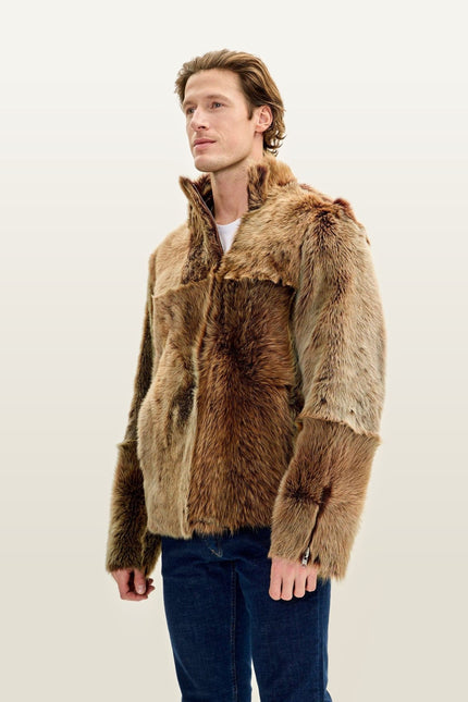 Reversible Toscana Shearling Bomber Jacket - Coffee